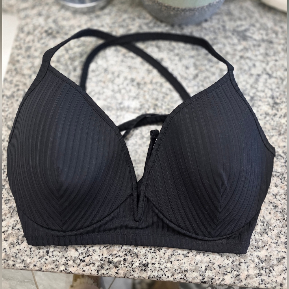 Sand And Shore Black Strappy Women's Bikini Size 36DD